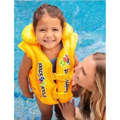 GIUBBOTTO GIUBBINO POOL SCHOOL SALVAGENTE GONFIABILE 50X47CM BAMBINI NUOTO 58660