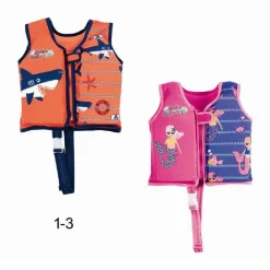 GIUBBOTTO SALVAGENTE TRAINER PER BAMBINI GILET STAMPE ASSORTITE GONFIABILE 32176