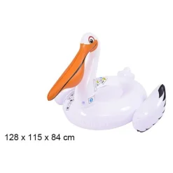 GONFIABILE A FORMA DI PELLICANO BIANCO MATERASSO PISCINA ESTATE MARE 128X115X84CM 016143