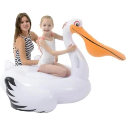 GONFIABILE A FORMA DI PELLICANO BIANCO MATERASSO PISCINA ESTATE MARE 128X115X84CM 016143