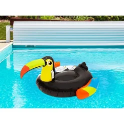 GONFIABILE FORMA DI TUCANO MATERASSO GALLEGGIANTE PISCINA SPIAGGIA 128X104X60CM 016142