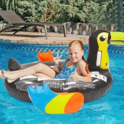 GONFIABILE FORMA DI TUCANO MATERASSO GALLEGGIANTE PISCINA SPIAGGIA 128X104X60CM 016142