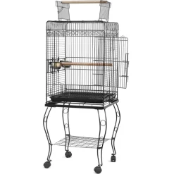 GRANDE GABBIA PER UCCELLI IN ACCIAIO 2 PALI PER PAPPAGALLO CANARINI PARROCCHETTI