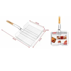 GRATICOLA A RETE PER GRIGLIATE 55X31X24XH5.5CM + MANICO GRIGLIA BARBECUE 2406341