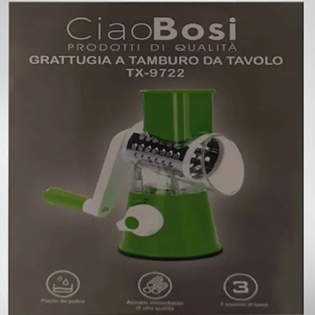 GRATTUGIA A TAMBURO MANUALE PER CUCINA CASA DA TAVOLO TRITATUTTO AFFETTA TX-9722