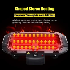 GRIGLIA ELETTRICA 2000 W BARBECUE GRILL BISTECCHIERA BBQ GIARDINO Q-BBQ6 JY-06