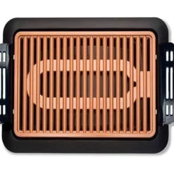 GRIGLIA ELETTRICA ANTIFUMO 1000W Q-HB67 GRILL SENZA FUMI PIASTRA ANTIADERENTE