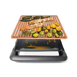 GRIGLIA ELETTRICA SENZA FUMO GRILL SMOKELESS RIVESTIMENTO CERAMICA ANTIADERENTE