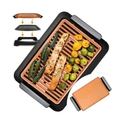 GRIGLIA ELETTRICA SENZA FUMO GRILL SMOKELESS RIVESTIMENTO CERAMICA ANTIADERENTE