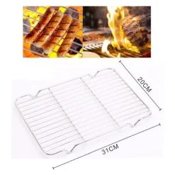 GRIGLIA IN ACCIAIO 31 X 20CM MENSOLA PER BARBECUE VAPORE CUOCERE ARROSTIRE 50341