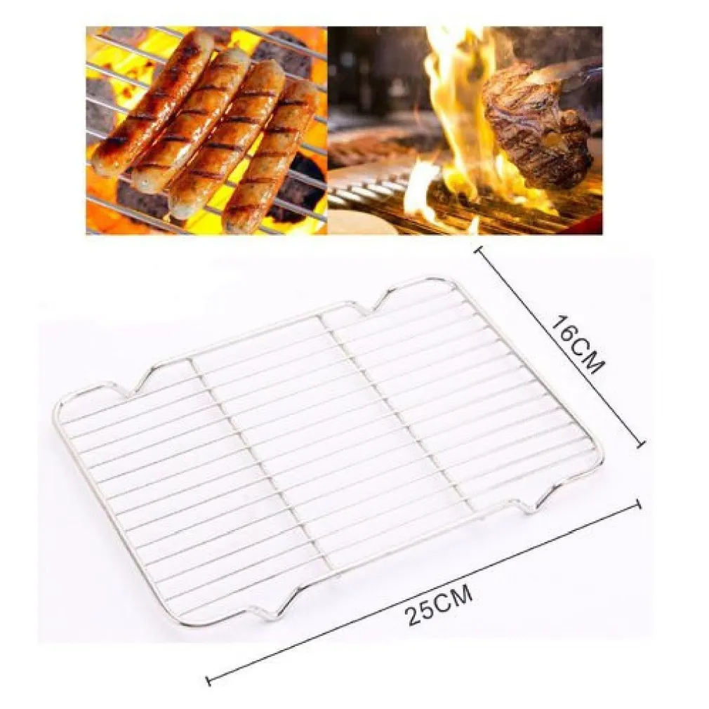 GRIGLIA IN ACCIAIO 25.5X16CM MENSOLA PER BARBECUE VAPORE CUOCERE ARROSTIRE 50340