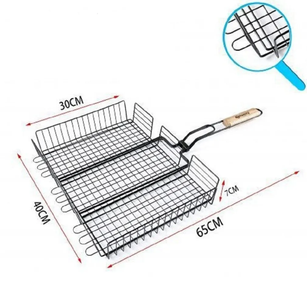 GRIGLIA PER BARBECUE 65 X 40 X 30 X H7CM PER BRACIATA CARNE PESCE VERDURE 802051