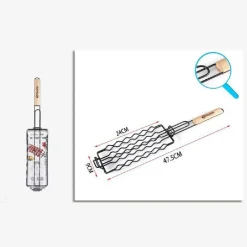 GRIGLIA PER BARBECUE 47.5X24X9CM PER BRACIATA WURSTEL HOT DOG CARNE VERDURE 802059