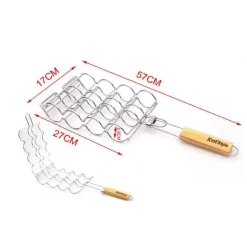 GRIGLIA PER PANNOCCHIE MAIS GRILL CARNE BARBECUE GRATICOLA 57X27X17X5.5CM 2406336