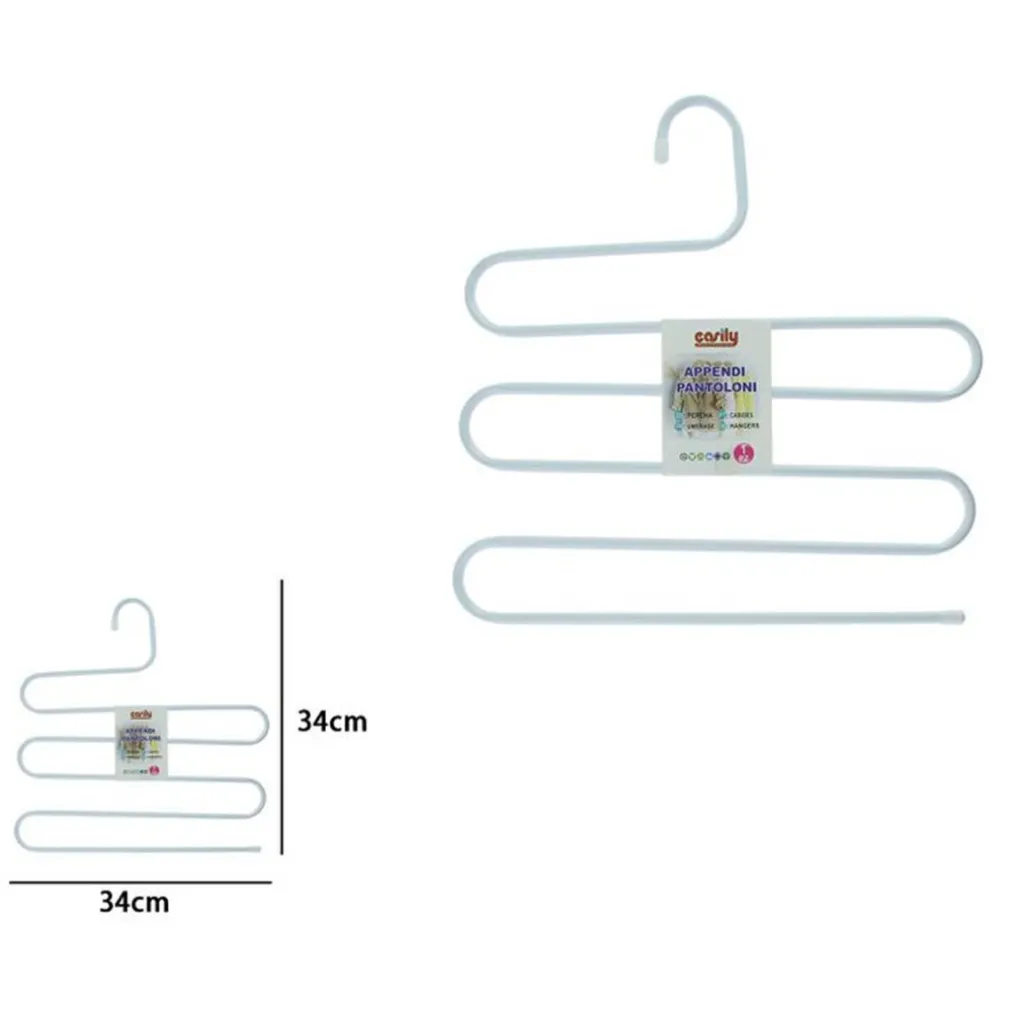 GRUCCIA APPENDI PANTALONI JEANS FORMA A S MULTISTRATO 34X34CM BIANCO SALVASPAZIO 87697
