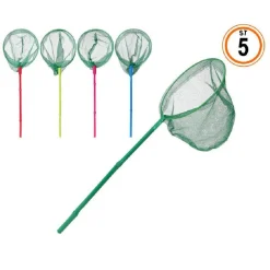 GUADINO DA PESCA 40CM MANICO IN BAMBÙ RETINO DIAM 20CM 5 COLORI ASSORTITI 65307A