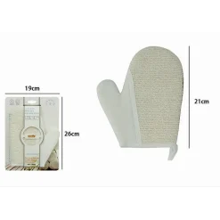 GUANTO DOCCIA BAGNO ESFOLIANTE CURA PULIZIA DELLA PELLE CORPO 21 CM BIANCO 79660