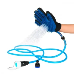 GUANTO MASSAGGIANTE DOCCIA CL-018 PER ANIMALI TUBO INTEGRATO AGGANCIO UNIVERSALE