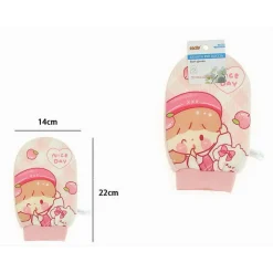 GUANTO PER DOCCIA BAGNO SPUGNA ESFOLIANTE CURA PELLE CORPO FANTASIA BIMBA 10744