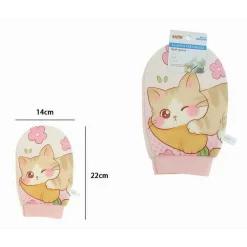 GUANTO PER DOCCIA SPUGNA BAGNO ESFOLIANTE CURA PELLE CORPO FANTASIA GATTI 10743