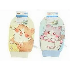 GUANTO PER DOCCIA SPUGNA BAGNO ESFOLIANTE CURA PELLE CORPO FANTASIA GATTI 10743