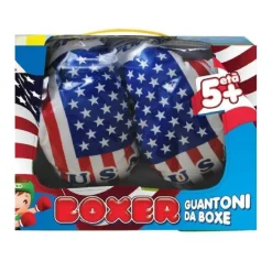 GUANTONI DA BOXE PUGILATO GIOCATTOLO BAMBINI AMERICA STELLE E STRISCE PLASTICA