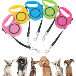 GUINZAGLIO ALLUNGABILE PER CANE MEDIA PICCOLA TAGLIA 3 METRI CON GANCIO COLORATO