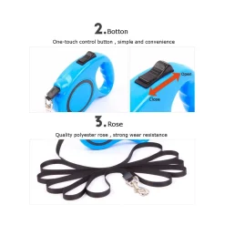 GUINZAGLIO ALLUNGABILE PER CANE MEDIA PICCOLA TAGLIA 5 METRI CON GANCIO 16KG