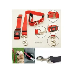 GUINZAGLIO CINTURA DI SICUREZZA PER CANI CANE + COLLARE REGOLABILE X SEDILE AUTO