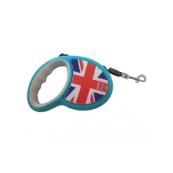 GUINZAGLIO INGHILTERRA FLEXI RETRATTILE 5 MT AVVOLGIBILE ESTENSIBILE CANE 18KG