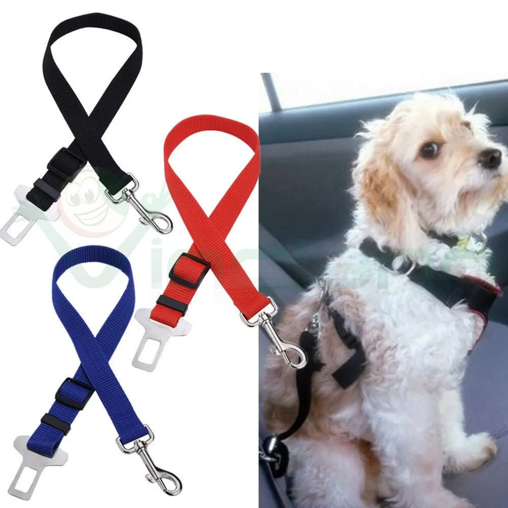 GUINZAGLIO SEDILE AUTO CINTURA DI SICUREZZA COLLARE PER CANE NYLON REGOLABILE