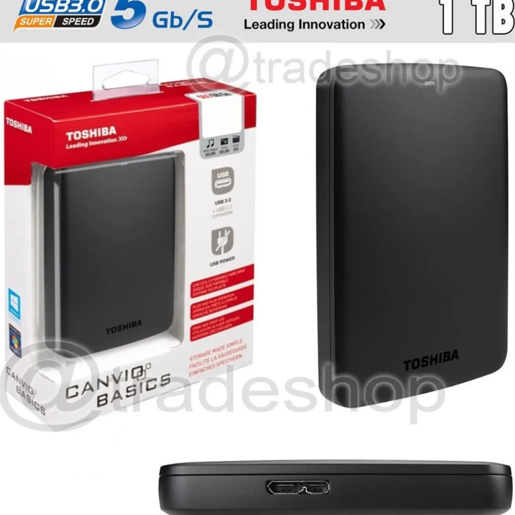HARD DISK TOSHIBA 2,5" 1 TB 1000GB ESTERNO HDD AUTOALIMENTATO HARDDISK USB 3.0