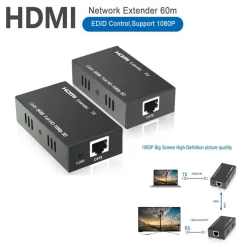 HDMI EXTENDER ETHERNET CAVO DI RETE LAN OVER CAT6 60 METRI HDMI 3D FULLHD 1080P