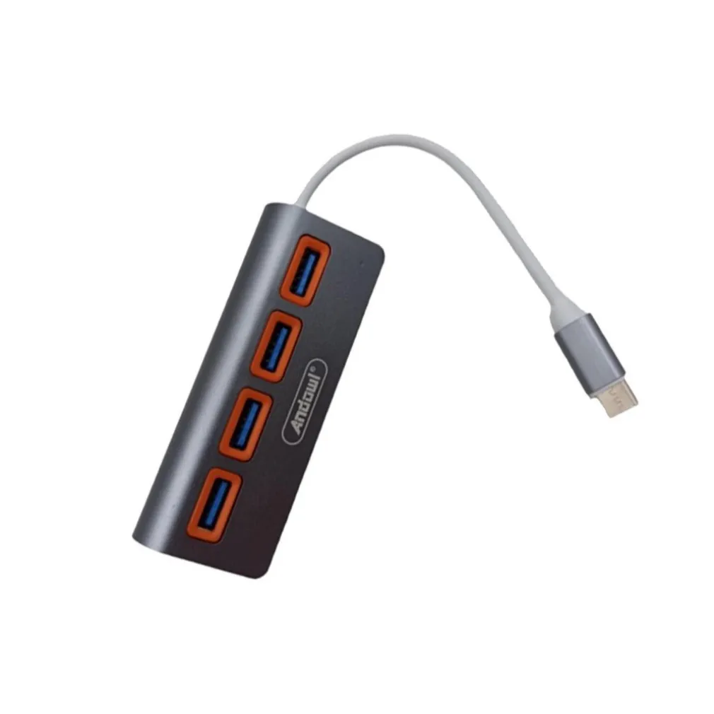 HUB 4 PORTE USB 3.0 CON CONNESSIONE USB-C TYPE-C Q-HU5B COLLEGAMENTO DISPOSITIVI