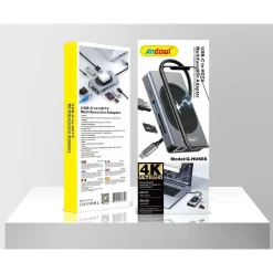 HUB DOCKING STATION USB-C CON RICARICA WIRELESS Q-HU666 ADATTATORE MULTIFUNZIONE