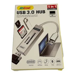 HUB USB 3.0 5 IN 1 LETTORE DI MEMORIE PENDRIVE USB COMPUTER PC NOTEBOOK Q-HU803