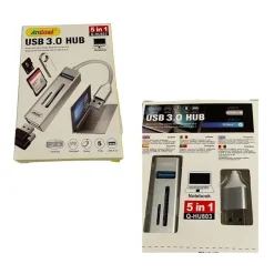 HUB USB 3.0 5 IN 1 LETTORE DI MEMORIE PENDRIVE USB COMPUTER PC NOTEBOOK Q-HU803