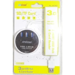 HUB USB 3.0 3 PORTE LETTORE SCHEDE CONNESSIONE USB PER PC WINDOWS MAC OS Q-JC87