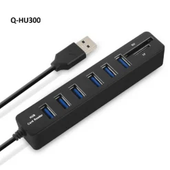 HUB USB 3.0 A 8 PORTE CON SLOT PER SCHEDE SD TF COMPUTER LAPTOP HI-SPEED Q-HU300