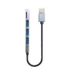 HUB USB 3 PORTE USB3.0 + 1 SLOT MICRO SD PORTATILE DISSIPAZIONE DEL CALORE Q-T89