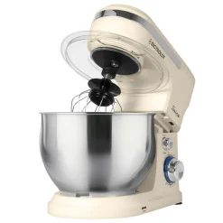 IMPASTATRICE PLANETARIA DA CUCINA 1000W 5LT CON COPERCHIO PARASCHIZZI 3 GANCI 6 VELOCITÀ