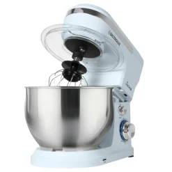 IMPASTATRICE PLANETARIA DA CUCINA 1000W 5LT CON COPERCHIO PARASCHIZZI 3 GANCI 6 VELOCITÀ