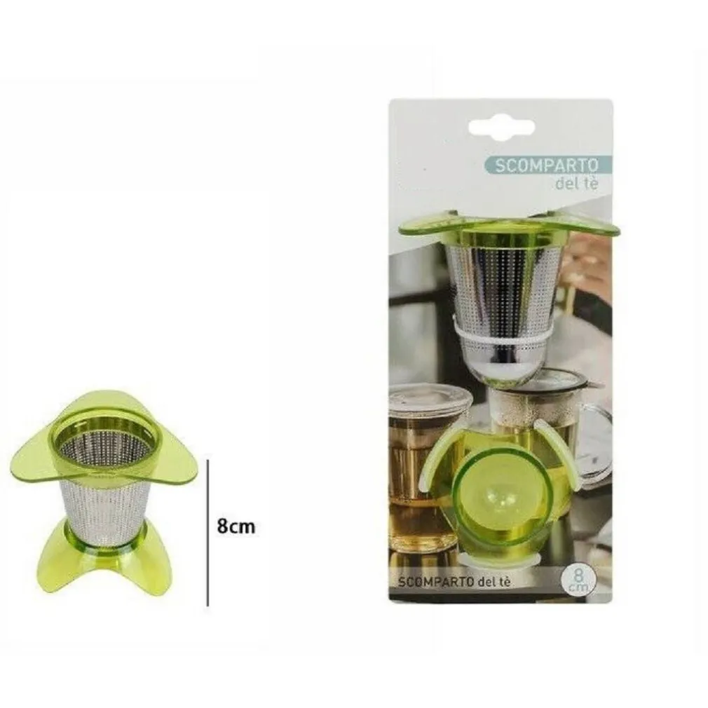 INFUSORE PER TÈ TEA THÈ IN ACCIAIO COLINO FILTRO CON BASE PLASTICA 8 CM 07929