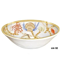 INSALATIERA CIOTOLA CONCHIGLIE CORALLI STILE MARINO CENTRO TAVOLA HOME DECOR