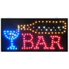 INSEGNA LUMINOSA A LED CON SCRITTA BAR CON GANCI 50X25 CM 220V