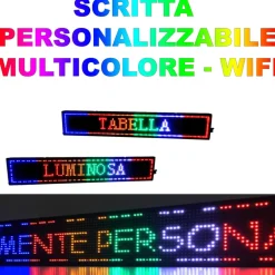 INSEGNA LUMINOSA A LED SCRITTA PERSONALIZZATA SCORREVOLE TABELLA 200 X 40 CM