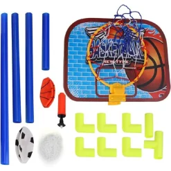 INSIEME SPORT DI PALLACANESTRO CALCIO PIEGHEVOLE PORTATILE BAMBINI POMPA REGALO