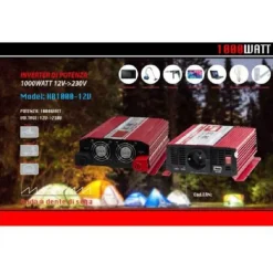 INVERTER DI POTENZA DA 12V A 230V TENSIONE 1000W CAMPER AUTO MAXTECH HB1000-12V