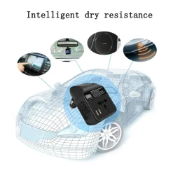 INVERTER DI POTENZA PER AUTO DA 150W CC A CA CARICATORE USB CONVERTITORE QY-4168