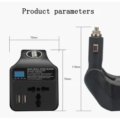 INVERTER DI POTENZA PER AUTO DA 150W CC A CA CARICATORE USB CONVERTITORE QY-4168